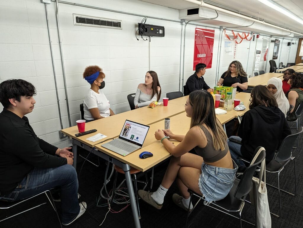 Group of diverse students at a meet and greet event